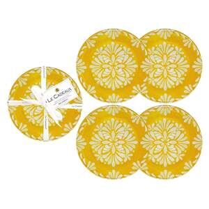 LE CADEAUX Yellow Appetizer Plates Set of 4
